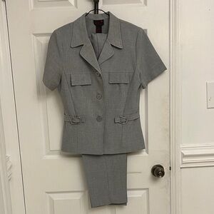 Gray Short Sleeve Suit Set
